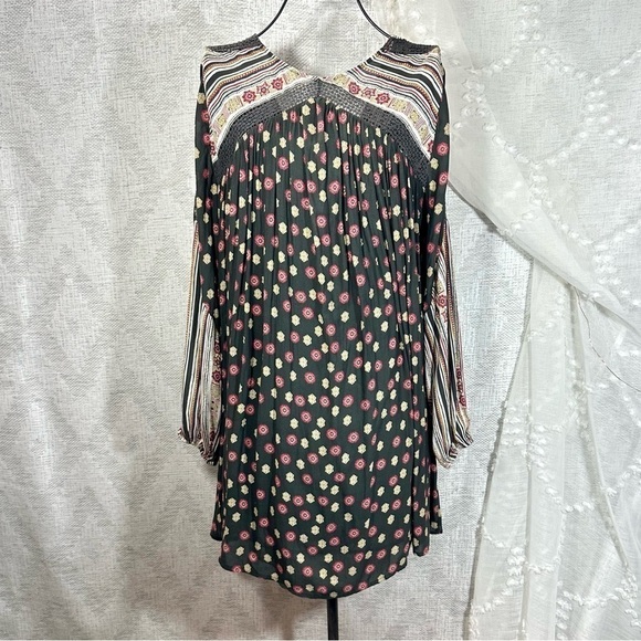 Free People Pebble Rain balloon sleeve printed mini boho dress size XS - Picture 8 of 13